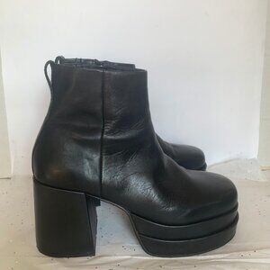 Steve Madden Y2K Viper Black Leather Chunky Platform Boots Whimsigoth Fairy - 11